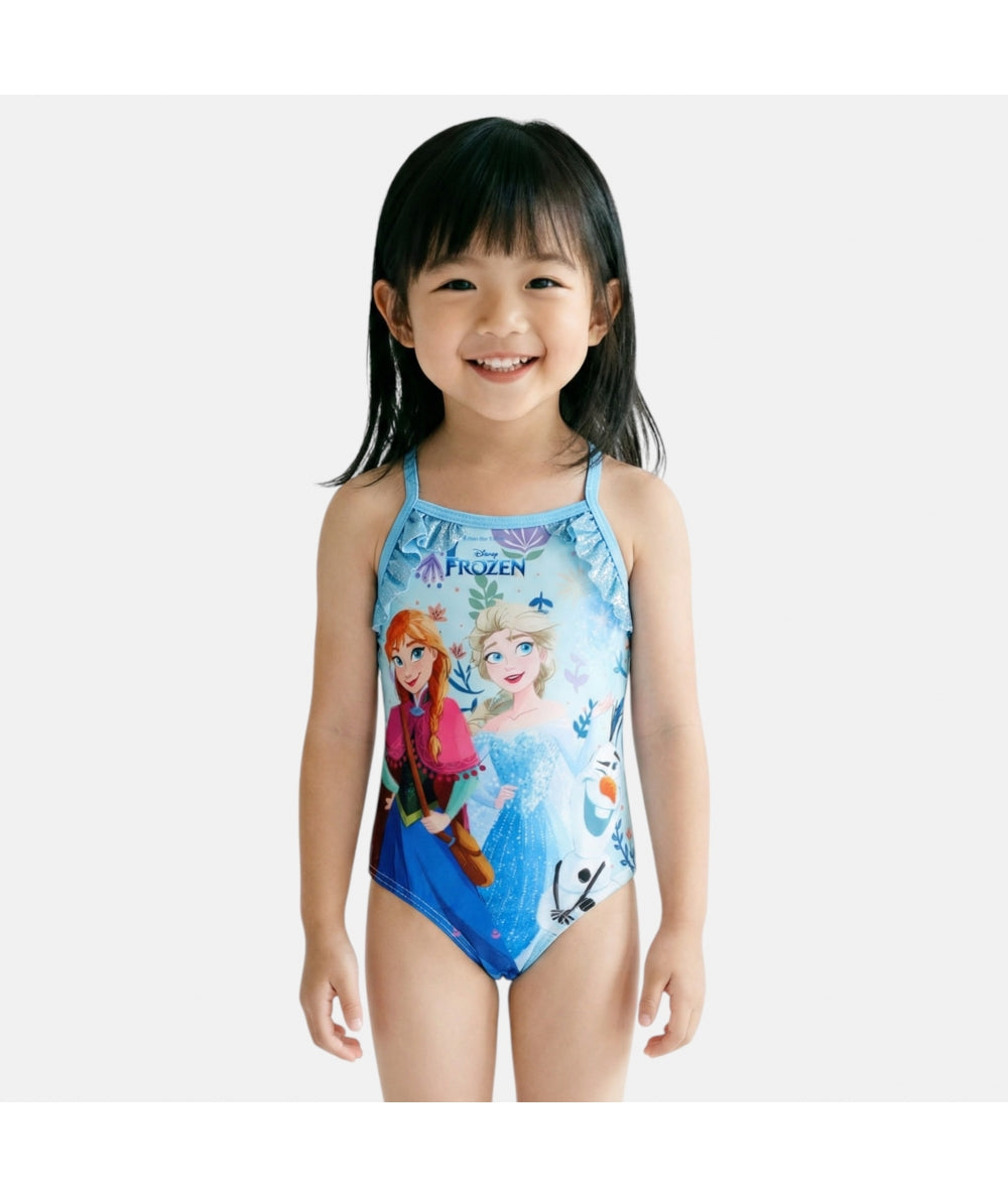 Maillot de bain une pièce La Reine des Neiges bleu