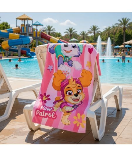 Pink Paw Patrol beach & bath towel